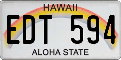 HI license plate EDT594