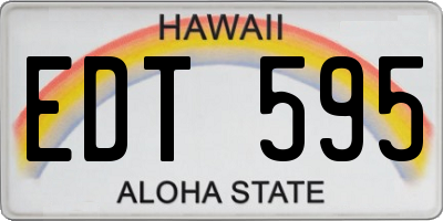 HI license plate EDT595