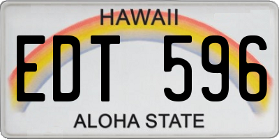 HI license plate EDT596