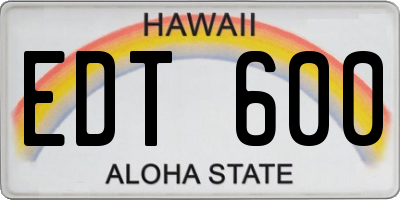 HI license plate EDT600