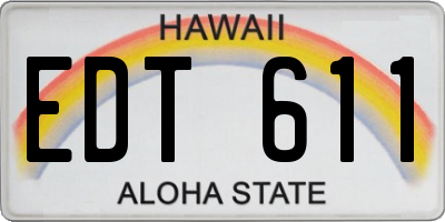 HI license plate EDT611