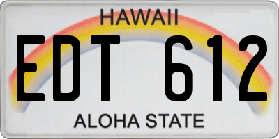 HI license plate EDT612