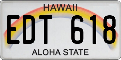 HI license plate EDT618