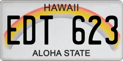 HI license plate EDT623