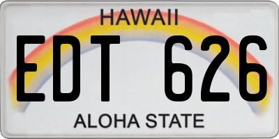 HI license plate EDT626