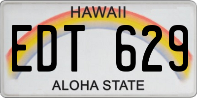 HI license plate EDT629