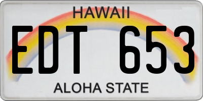 HI license plate EDT653