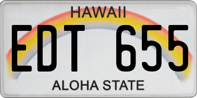HI license plate EDT655