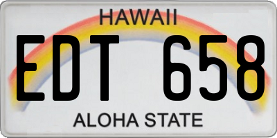 HI license plate EDT658