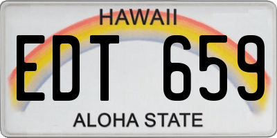 HI license plate EDT659