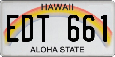 HI license plate EDT661