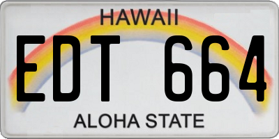 HI license plate EDT664