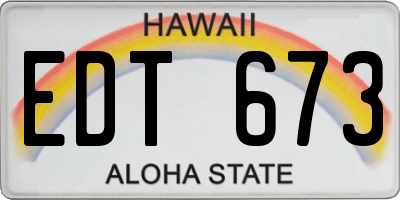 HI license plate EDT673