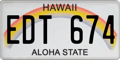 HI license plate EDT674