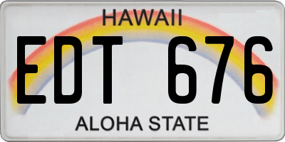 HI license plate EDT676