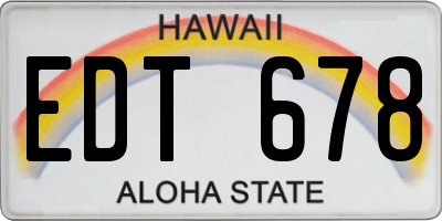 HI license plate EDT678