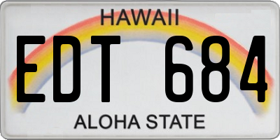 HI license plate EDT684