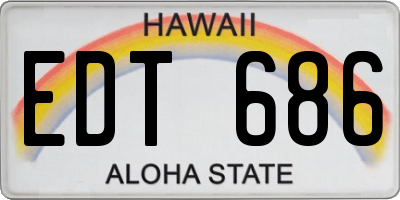 HI license plate EDT686