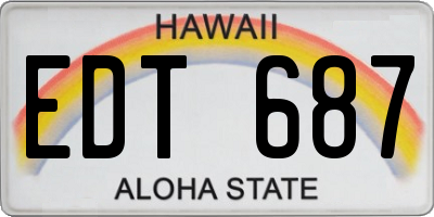 HI license plate EDT687