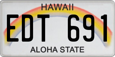 HI license plate EDT691
