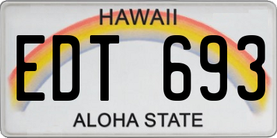 HI license plate EDT693