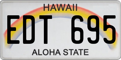 HI license plate EDT695