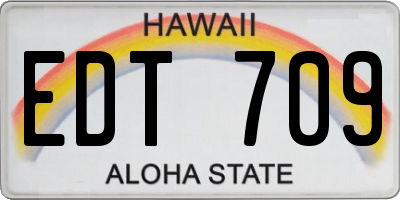 HI license plate EDT709