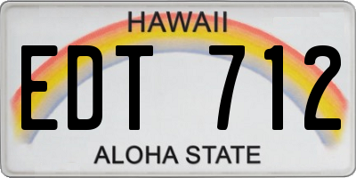 HI license plate EDT712