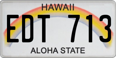 HI license plate EDT713