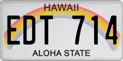 HI license plate EDT714