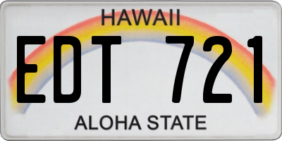 HI license plate EDT721