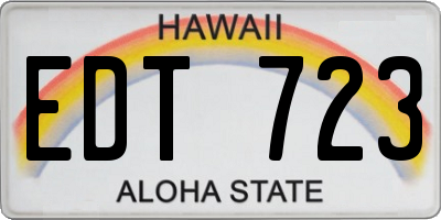 HI license plate EDT723
