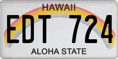 HI license plate EDT724