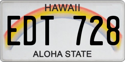 HI license plate EDT728