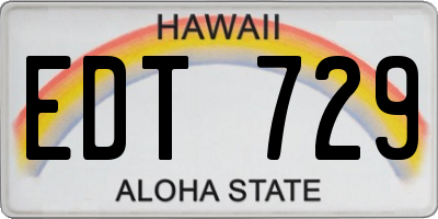 HI license plate EDT729