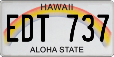 HI license plate EDT737