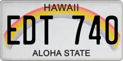 HI license plate EDT740