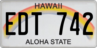 HI license plate EDT742