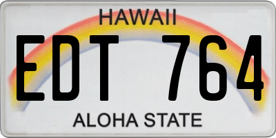 HI license plate EDT764