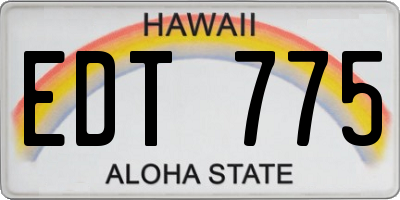 HI license plate EDT775