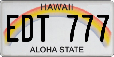 HI license plate EDT777