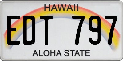 HI license plate EDT797
