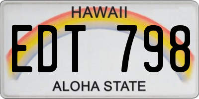 HI license plate EDT798