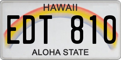 HI license plate EDT810