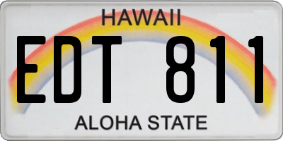 HI license plate EDT811