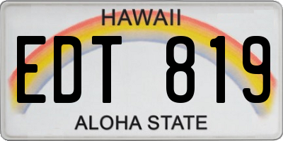 HI license plate EDT819