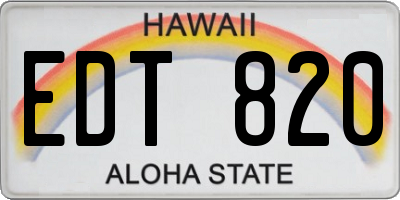 HI license plate EDT820