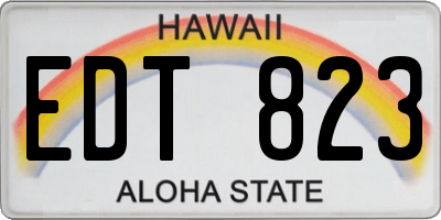 HI license plate EDT823