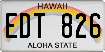 HI license plate EDT826