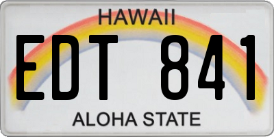 HI license plate EDT841